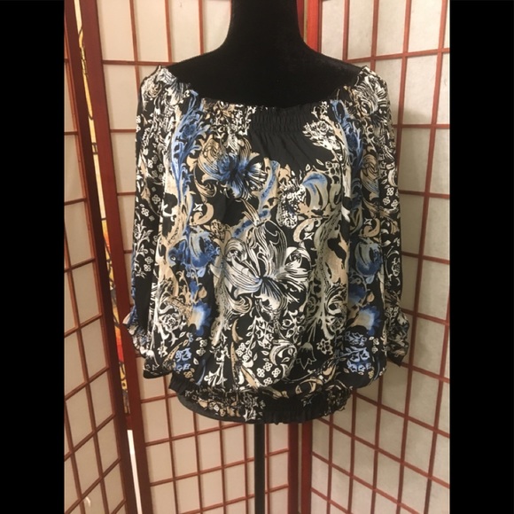 Dress Barn Tops - FLORAL OFF THE SHOULDER BLOUSE SZ 1X by Dress Barn